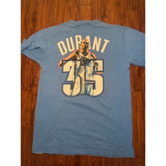 NBA Oklahoma City Thunder Kevin Durant T-Shirt Men's Size M Blue Majestic - Picture 6 of 7